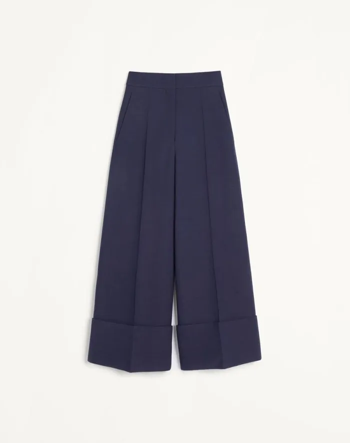 Valentino Pants And Shorts Woman Crepe Couture Pants For Woman In Indigo Indigo Valentino Pants And Shorts Woman Crepe Couture Pants For Woman In Indigo Indigo