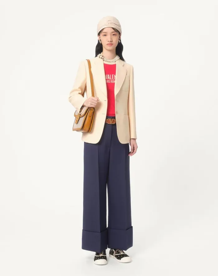 Valentino Pants And Shorts Woman Crepe Couture Pants For Woman In Indigo Indigo Valentino Pants And Shorts Woman Crepe Couture Pants For Woman In Indigo Indigo