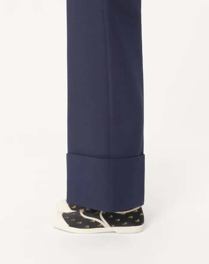 Valentino Pants And Shorts Woman Crepe Couture Pants For Woman In Indigo Indigo Valentino Pants And Shorts Woman Crepe Couture Pants For Woman In Indigo Indigo