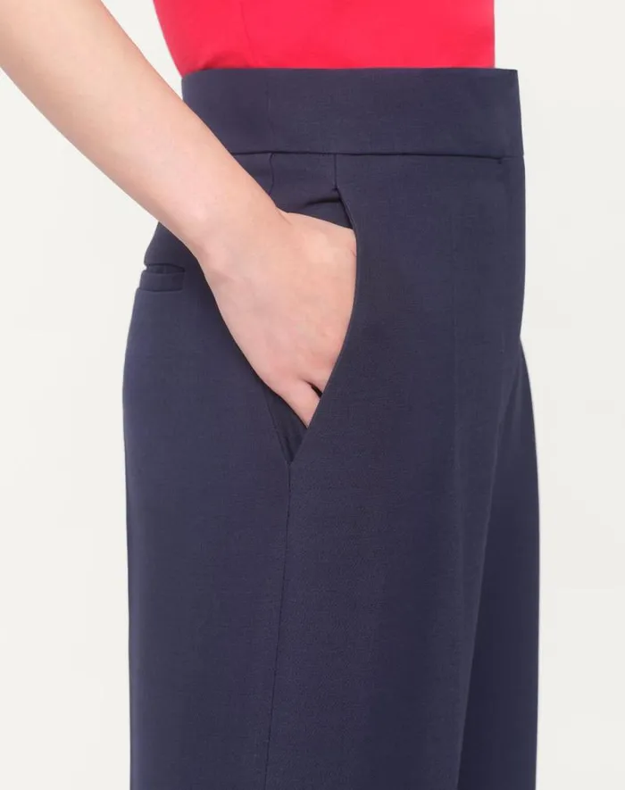 Valentino Pants And Shorts Woman Crepe Couture Pants For Woman In Indigo Indigo Valentino Pants And Shorts Woman Crepe Couture Pants For Woman In Indigo Indigo