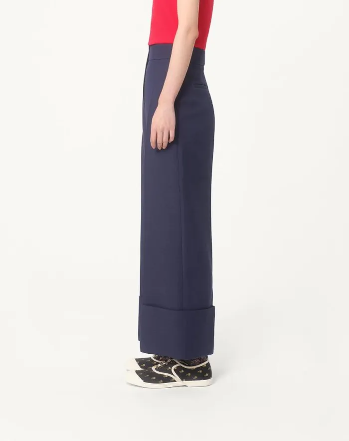 Valentino Pants And Shorts Woman Crepe Couture Pants For Woman In Indigo Indigo Valentino Pants And Shorts Woman Crepe Couture Pants For Woman In Indigo Indigo