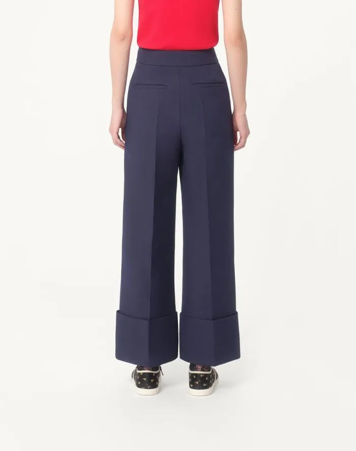 Valentino Pants And Shorts Woman Crepe Couture Pants For Woman In Indigo Indigo Valentino Pants And Shorts Woman Crepe Couture Pants For Woman In Indigo Indigo