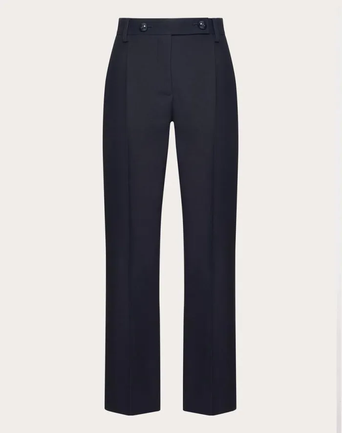 Valentino Pants And Shorts Woman Crepe Couture Trousers For Woman In Navy Navy Valentino Pants And Shorts Woman Crepe Couture Trousers For Woman In Navy Navy