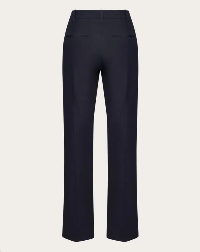 Valentino Pants And Shorts Woman Crepe Couture Trousers For Woman In Navy Navy Valentino Pants And Shorts Woman Crepe Couture Trousers For Woman In Navy Navy