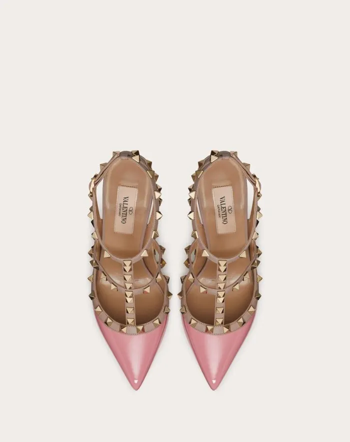 Valentino Pumps Woman Patent Rockstud Caged Pump 100mm For Woman In Ivorypoudre Ivorypoudre Valentino Pumps Woman Patent Rockstud Caged Pump 100mm For Woman In Ivorypoudre Ivorypoudre