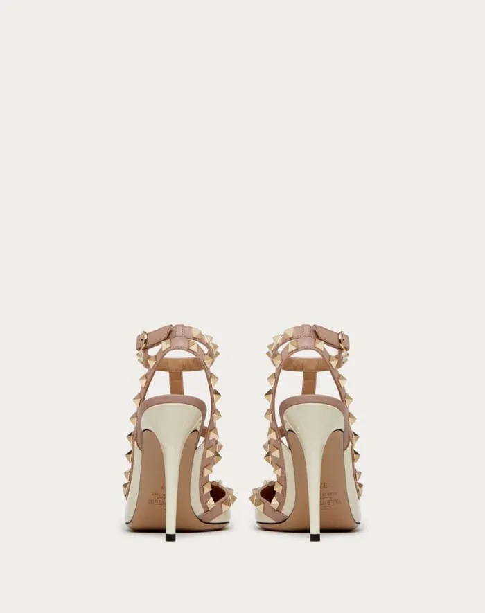 Valentino Pumps Woman Patent Rockstud Caged Pump 100mm For Woman In Ivorypoudre Ivorypoudre Valentino Pumps Woman Patent Rockstud Caged Pump 100mm For Woman In Ivorypoudre Ivorypoudre