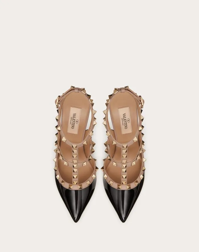 Valentino Pumps Woman Patent Rockstud Caged Pump 100mm For Woman In Ivorypoudre Ivorypoudre Valentino Pumps Woman Patent Rockstud Caged Pump 100mm For Woman In Ivorypoudre Ivorypoudre