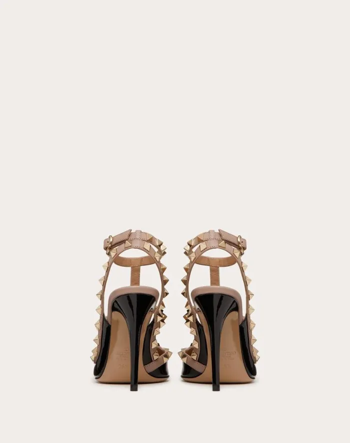 Valentino Pumps Woman Patent Rockstud Caged Pump 100mm For Woman In Ivorypoudre Ivorypoudre Valentino Pumps Woman Patent Rockstud Caged Pump 100mm For Woman In Ivorypoudre Ivorypoudre