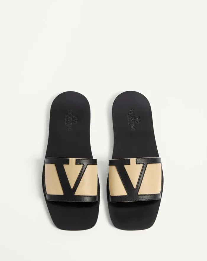Valentino Sandals Man Viva Superstar Slide Sandal In Nappa Leather For Man In Blackroasted Pecan Blackroasted Pecan Valentino Sandals Man Viva Superstar Slide Sandal In Nappa Leather For Man In Blackroasted Pecan Blackroasted Pecan