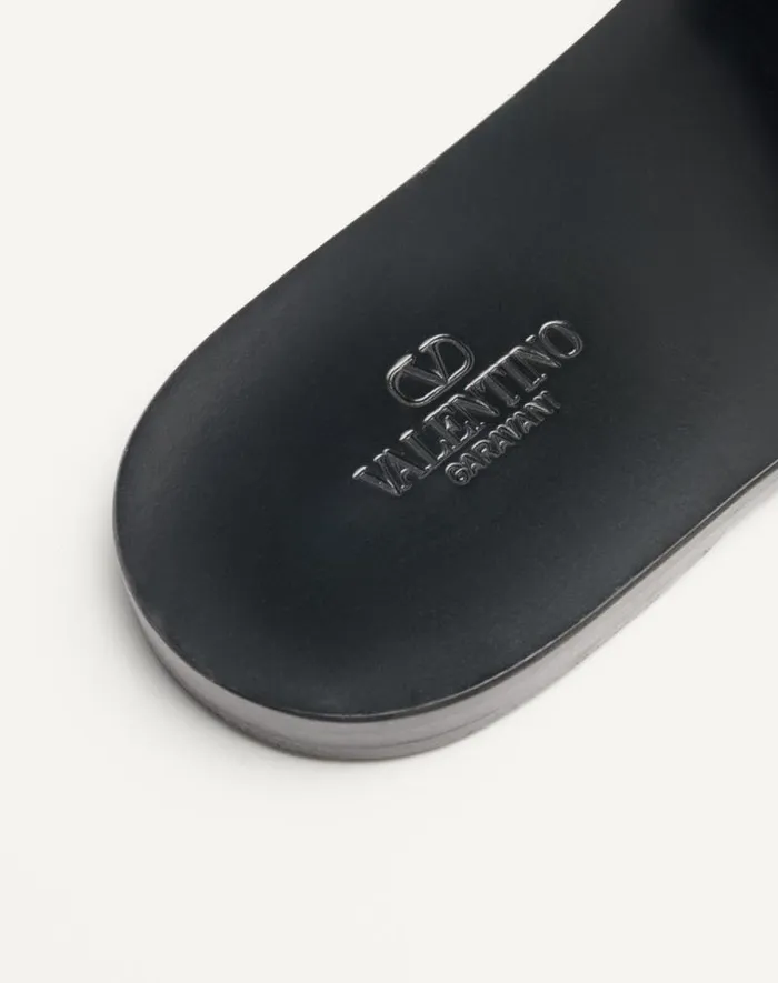 Valentino Sandals Man Viva Superstar Slide Sandal In Nappa Leather For Man In Blackroasted Pecan Blackroasted Pecan Valentino Sandals Man Viva Superstar Slide Sandal In Nappa Leather For Man In Blackroasted Pecan Blackroasted Pecan