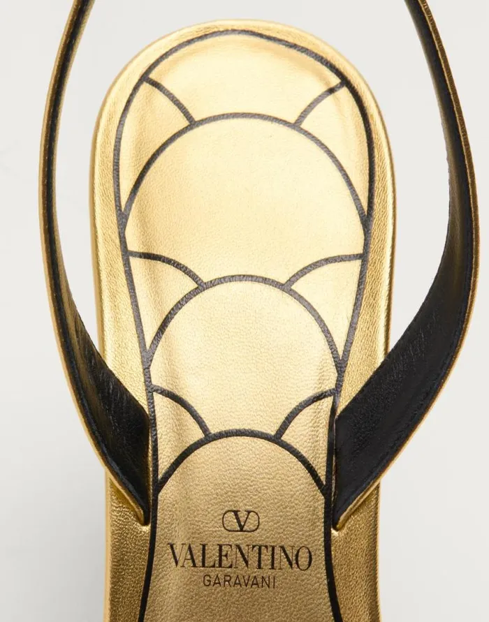 Valentino Sandals Woman Ladycrush Sandal In Laminated Nappa With Crystals 85mm For Woman In Multicolor Multicolor