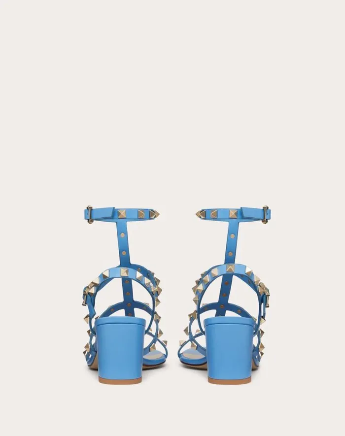 Valentino Sandals Woman Rockstud Calfskin Ankle Strap Sandal 60 Mm For Woman In Poudre Poudre Valentino Sandals Woman Rockstud Calfskin Ankle Strap Sandal 60 Mm For Woman In Poudre Poudre