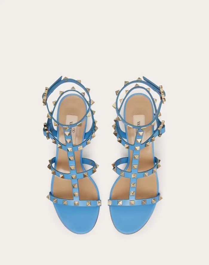 Valentino Sandals Woman Rockstud Calfskin Ankle Strap Sandal 60 Mm For Woman In Poudre Poudre Valentino Sandals Woman Rockstud Calfskin Ankle Strap Sandal 60 Mm For Woman In Poudre Poudre