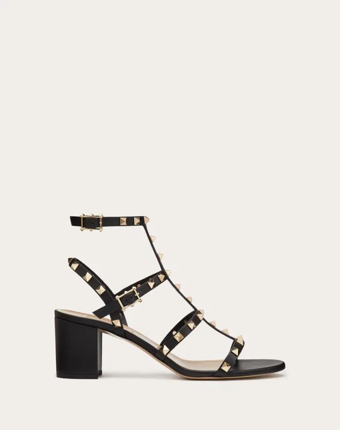 Valentino Sandals Woman Rockstud Calfskin Ankle Strap Sandal 60 Mm For Woman In Poudre Poudre Valentino Sandals Woman Rockstud Calfskin Ankle Strap Sandal 60 Mm For Woman In Poudre Poudre