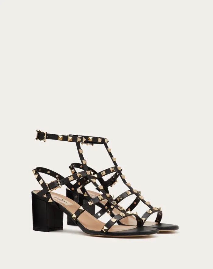 Valentino Sandals Woman Rockstud Calfskin Ankle Strap Sandal 60 Mm For Woman In Poudre Poudre Valentino Sandals Woman Rockstud Calfskin Ankle Strap Sandal 60 Mm For Woman In Poudre Poudre