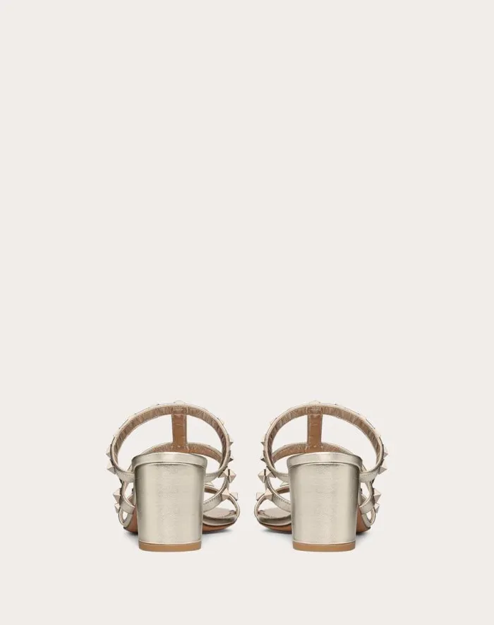 Valentino Sandals Woman Rockstud Metallic Calfskin Leather Slide Sandal 60 Mm For Woman In Skin Skin Valentino Sandals Woman Rockstud Metallic Calfskin Leather Slide Sandal 60 Mm For Woman In Skin Skin