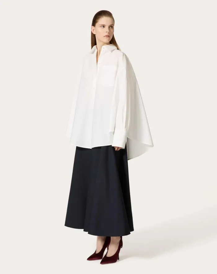 Valentino Shirts And Tops Woman Sartorial Poplin Shirt For Woman In White White Valentino Shirts And Tops Woman Sartorial Poplin Shirt For Woman In White White