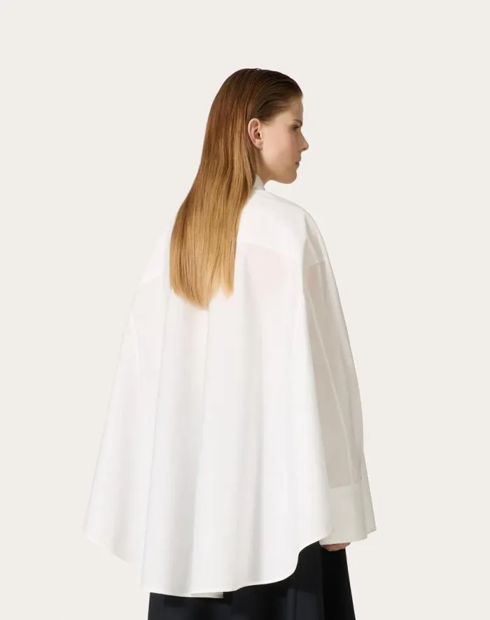 Valentino Shirts And Tops Woman Sartorial Poplin Shirt For Woman In White White Valentino Shirts And Tops Woman Sartorial Poplin Shirt For Woman In White White
