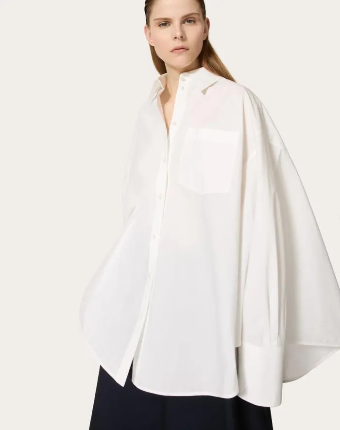 Valentino Shirts And Tops Woman Sartorial Poplin Shirt For Woman In White White Valentino Shirts And Tops Woman Sartorial Poplin Shirt For Woman In White White
