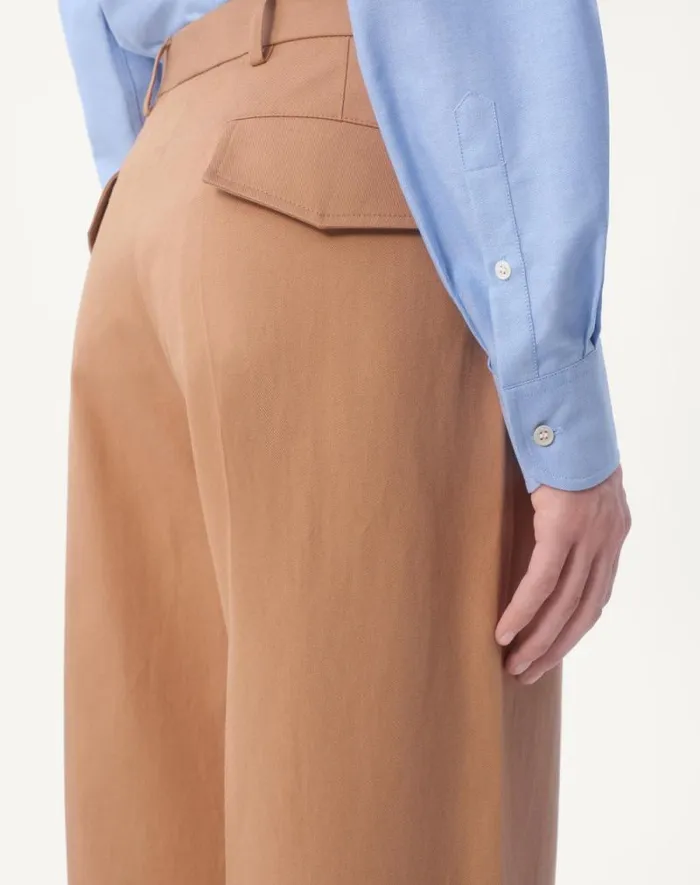 Valentino Shirts Man Vlogo Embroidered Cotton Shirt For Man In Sky Blue Sky Blue