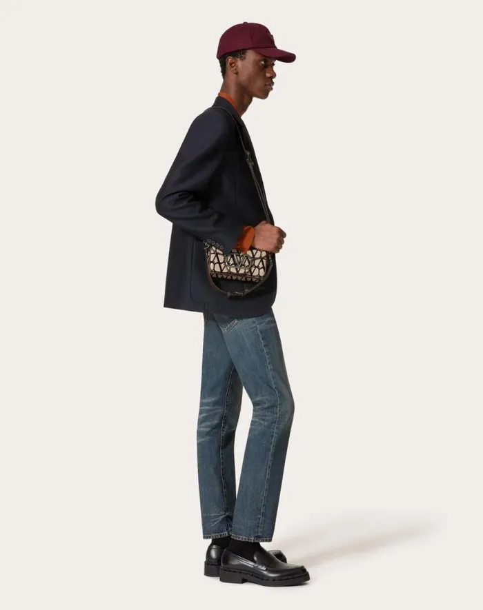 Valentino Shoulder Bags Man Mini Loc Toile Iconographe Shoulder Bag For Man In Beigeblack Beigeblack Valentino Shoulder Bags Man Mini Loc Toile Iconographe Shoulder Bag For Man In Beigeblack Beigeblack