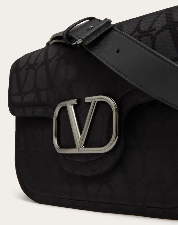 Valentino Shoulder Bags Man Toile Iconographe Shoulder Bag In Technical Fabric For Man In Black Black Valentino Shoulder Bags Man Toile Iconographe Shoulder Bag In Technical Fabric For Man In Black Black