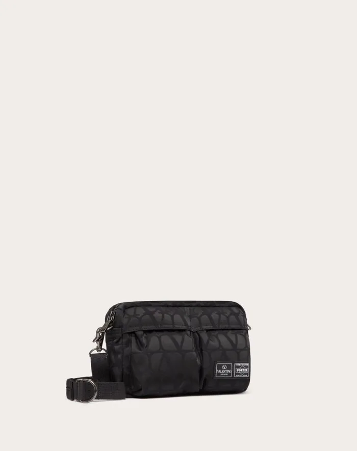 Valentino Shoulder Bags Man Valentino Garavani And Porter Shoulder Bag For Man In Black Black Valentino Shoulder Bags Man Valentino Garavani And Porter Shoulder Bag For Man In Black Black