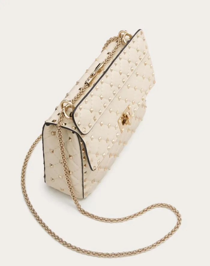 Valentino Shoulder Bags Woman Medium Nappa Rockstud Spike Bag For Woman In Azure Azure Valentino Shoulder Bags Woman Medium Nappa Rockstud Spike Bag For Woman In Azure Azure