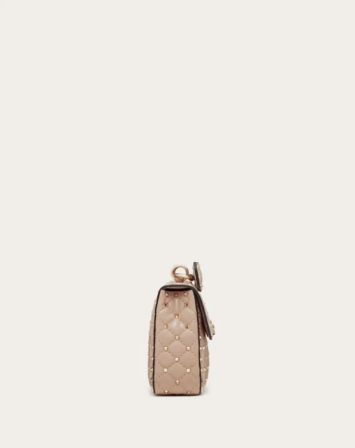 Valentino Shoulder Bags Woman Medium Nappa Rockstud Spike Bag For Woman In Azure Azure Valentino Shoulder Bags Woman Medium Nappa Rockstud Spike Bag For Woman In Azure Azure