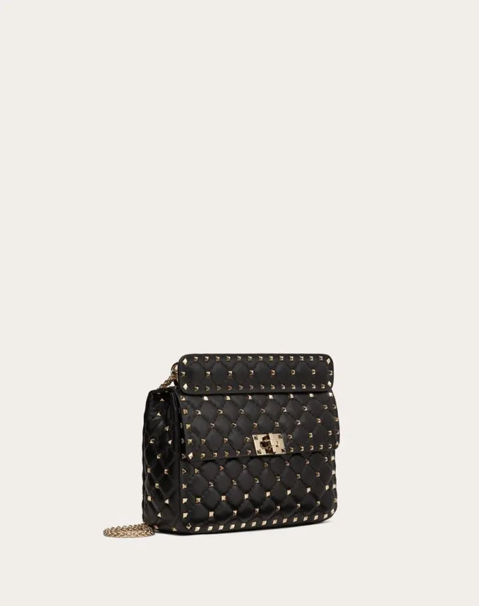 Valentino Shoulder Bags Woman Medium Nappa Rockstud Spike Bag For Woman In Azure Azure Valentino Shoulder Bags Woman Medium Nappa Rockstud Spike Bag For Woman In Azure Azure