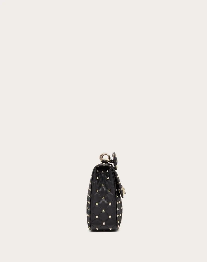 Valentino Shoulder Bags Woman Medium Nappa Rockstud Spike Bag For Woman In Azure Azure Valentino Shoulder Bags Woman Medium Nappa Rockstud Spike Bag For Woman In Azure Azure