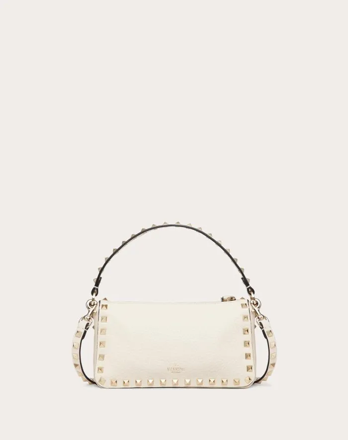 Valentino Shoulder Bags Woman Small Rockstud Grainy Calfskin Crossbody Bag For Woman In Black Black Valentino Shoulder Bags Woman Small Rockstud Grainy Calfskin Crossbody Bag For Woman In Black Black