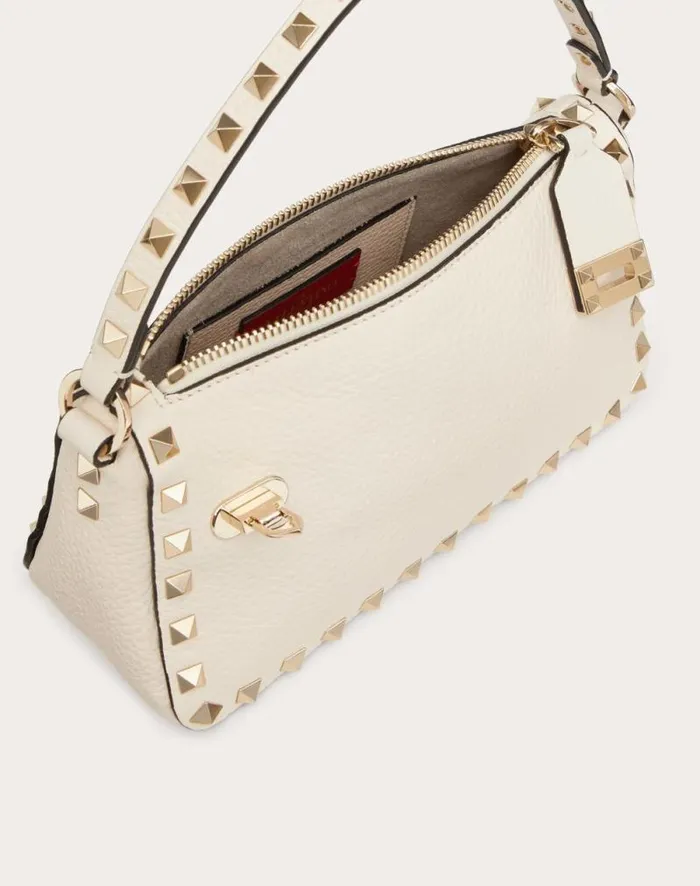 Valentino Shoulder Bags Woman Small Rockstud Grainy Calfskin Crossbody Bag For Woman In Black Black Valentino Shoulder Bags Woman Small Rockstud Grainy Calfskin Crossbody Bag For Woman In Black Black