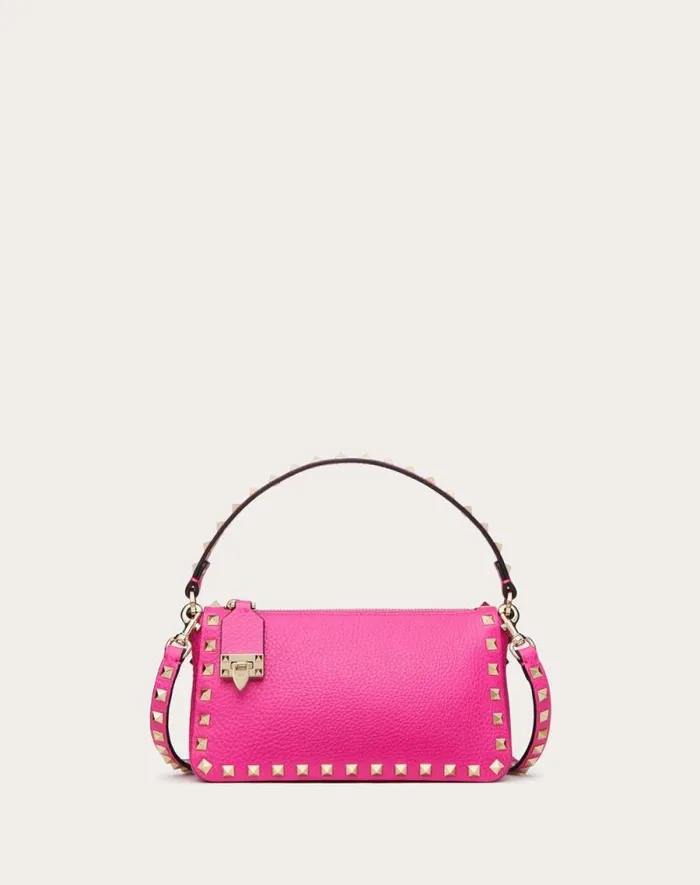 Valentino Shoulder Bags Woman Small Rockstud Grainy Calfskin Crossbody Bag For Woman In Black Black Valentino Shoulder Bags Woman Small Rockstud Grainy Calfskin Crossbody Bag For Woman In Black Black