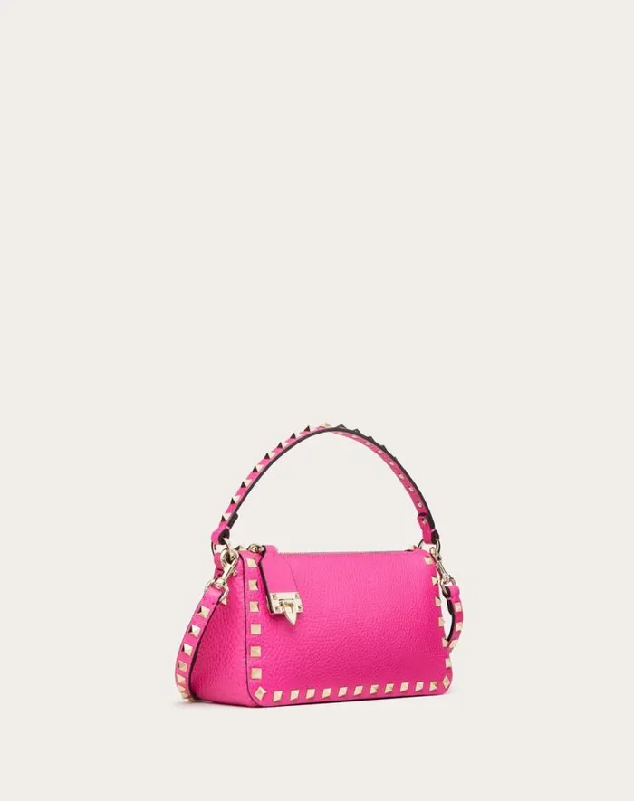 Valentino Shoulder Bags Woman Small Rockstud Grainy Calfskin Crossbody Bag For Woman In Black Black Valentino Shoulder Bags Woman Small Rockstud Grainy Calfskin Crossbody Bag For Woman In Black Black