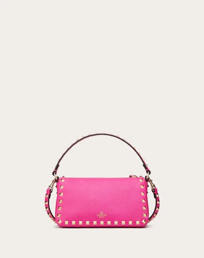 Valentino Shoulder Bags Woman Small Rockstud Grainy Calfskin Crossbody Bag For Woman In Black Black Valentino Shoulder Bags Woman Small Rockstud Grainy Calfskin Crossbody Bag For Woman In Black Black