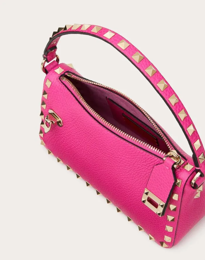 Valentino Shoulder Bags Woman Small Rockstud Grainy Calfskin Crossbody Bag For Woman In Black Black Valentino Shoulder Bags Woman Small Rockstud Grainy Calfskin Crossbody Bag For Woman In Black Black