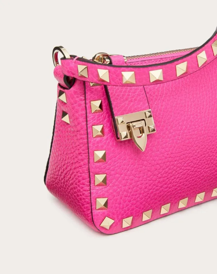 Valentino Shoulder Bags Woman Small Rockstud Grainy Calfskin Crossbody Bag For Woman In Black Black Valentino Shoulder Bags Woman Small Rockstud Grainy Calfskin Crossbody Bag For Woman In Black Black