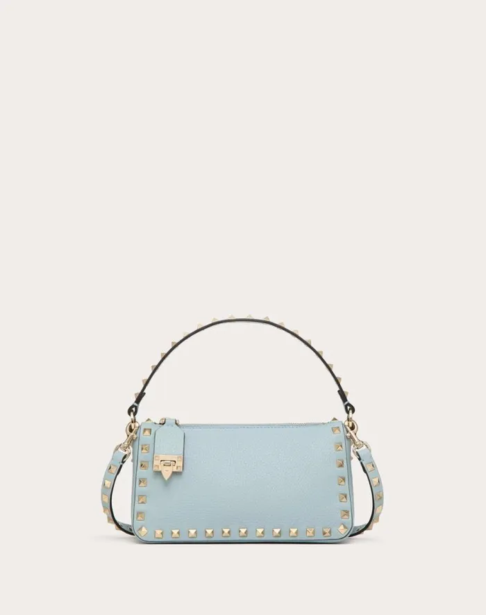 Valentino Shoulder Bags Woman Small Rockstud Grainy Calfskin Crossbody Bag For Woman In Black Black Valentino Shoulder Bags Woman Small Rockstud Grainy Calfskin Crossbody Bag For Woman In Black Black