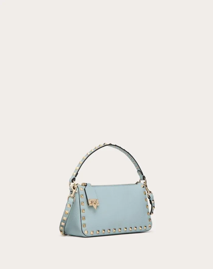 Valentino Shoulder Bags Woman Small Rockstud Grainy Calfskin Crossbody Bag For Woman In Black Black Valentino Shoulder Bags Woman Small Rockstud Grainy Calfskin Crossbody Bag For Woman In Black Black