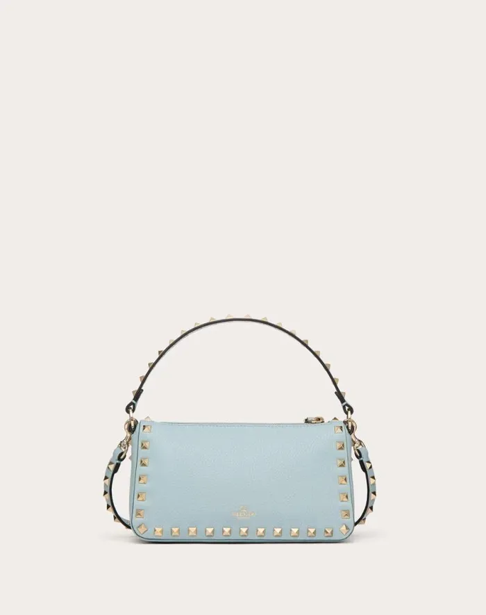 Valentino Shoulder Bags Woman Small Rockstud Grainy Calfskin Crossbody Bag For Woman In Black Black Valentino Shoulder Bags Woman Small Rockstud Grainy Calfskin Crossbody Bag For Woman In Black Black