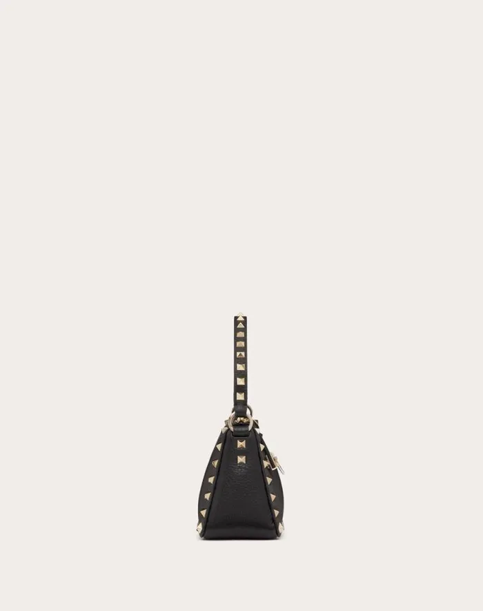 Valentino Shoulder Bags Woman Small Rockstud Grainy Calfskin Crossbody Bag For Woman In Black Black Valentino Shoulder Bags Woman Small Rockstud Grainy Calfskin Crossbody Bag For Woman In Black Black
