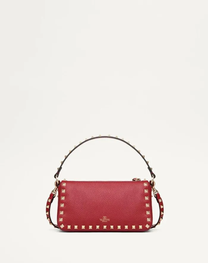 Valentino Shoulder Bags Woman Small Rockstud Grainy Calfskin Crossbody Bag For Woman In Black Black Valentino Shoulder Bags Woman Small Rockstud Grainy Calfskin Crossbody Bag For Woman In Black Black