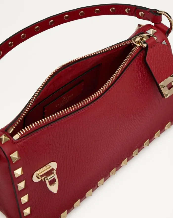 Valentino Shoulder Bags Woman Small Rockstud Grainy Calfskin Crossbody Bag For Woman In Black Black Valentino Shoulder Bags Woman Small Rockstud Grainy Calfskin Crossbody Bag For Woman In Black Black