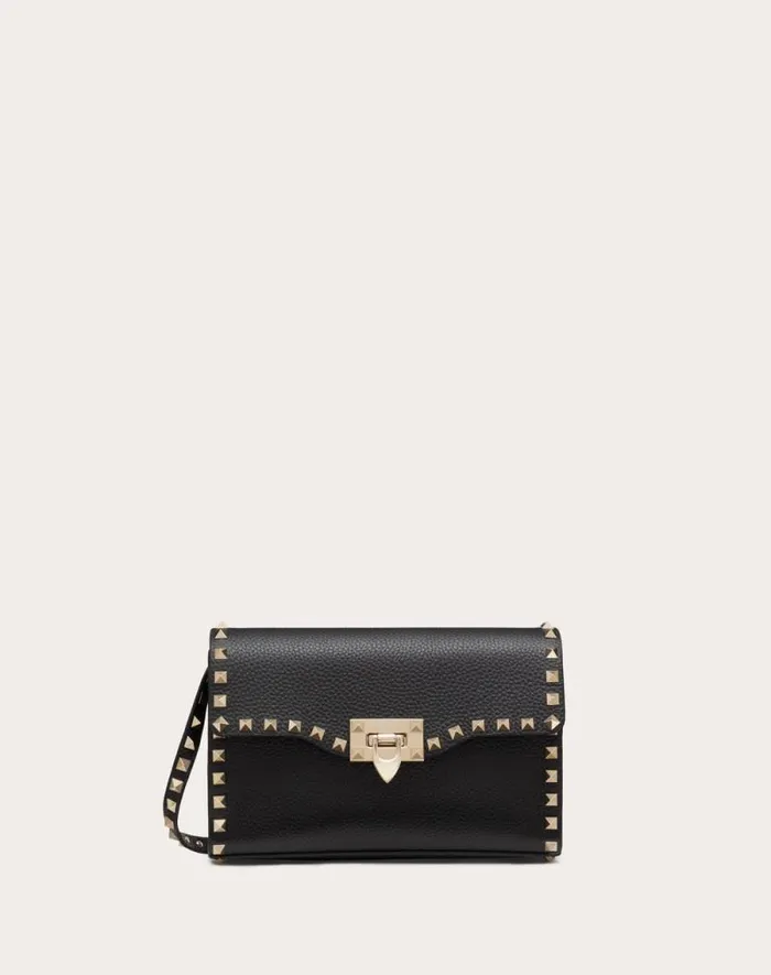 Valentino Shoulder Bags Woman Small Rockstud Grainy Calfskin Crossbody Bag For Woman In Poudre Poudre Valentino Shoulder Bags Woman Small Rockstud Grainy Calfskin Crossbody Bag For Woman In Poudre Poudre
