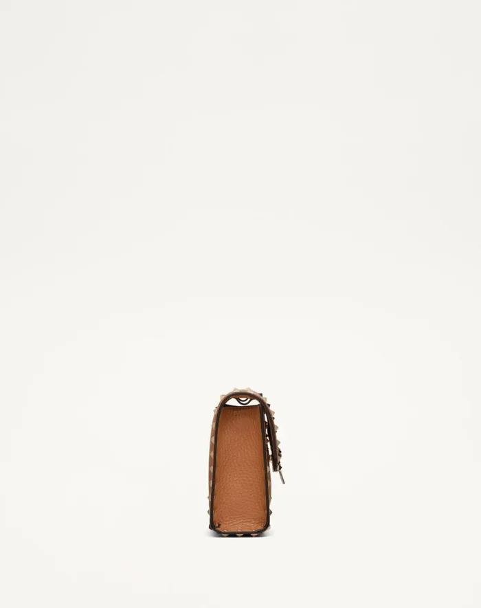 Valentino Shoulder Bags Woman Small Rockstud Grainy Calfskin Crossbody Bag For Woman In Poudre Poudre