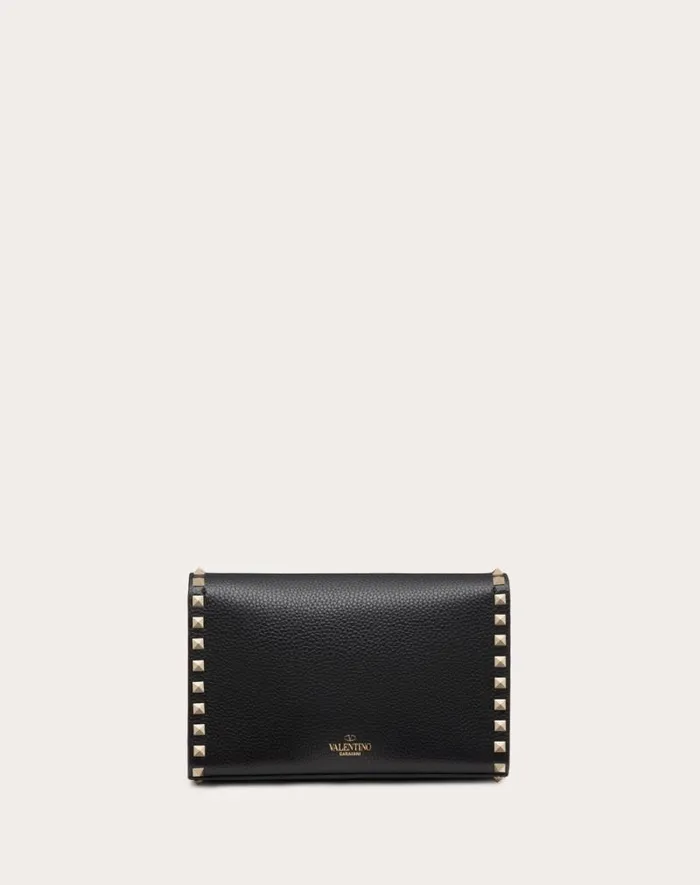 Valentino Shoulder Bags Woman Small Rockstud Grainy Calfskin Crossbody Bag For Woman In Poudre Poudre