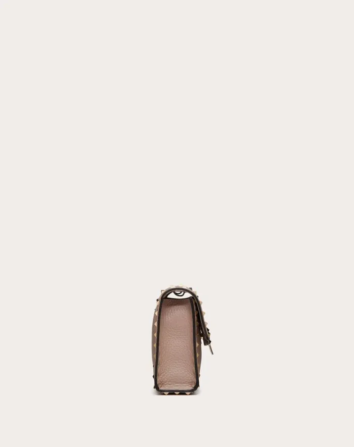 Valentino Shoulder Bags Woman Small Rockstud Grainy Calfskin Crossbody Bag For Woman In Poudre Poudre