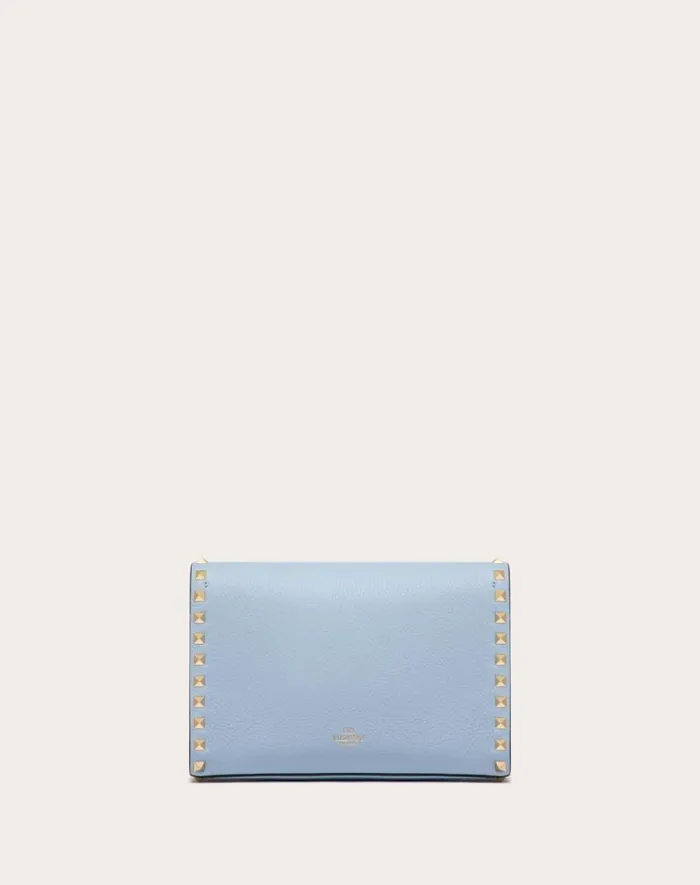 Valentino Shoulder Bags Woman Small Rockstud Grainy Calfskin Crossbody Bag For Woman In Poudre Poudre