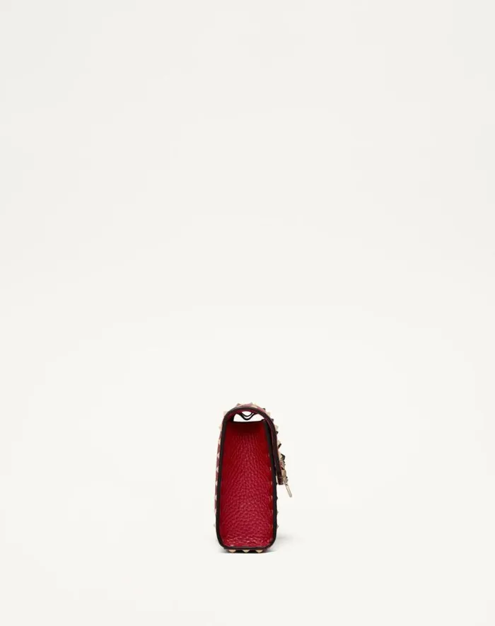 Valentino Shoulder Bags Woman Small Rockstud Grainy Calfskin Crossbody Bag For Woman In Poudre Poudre